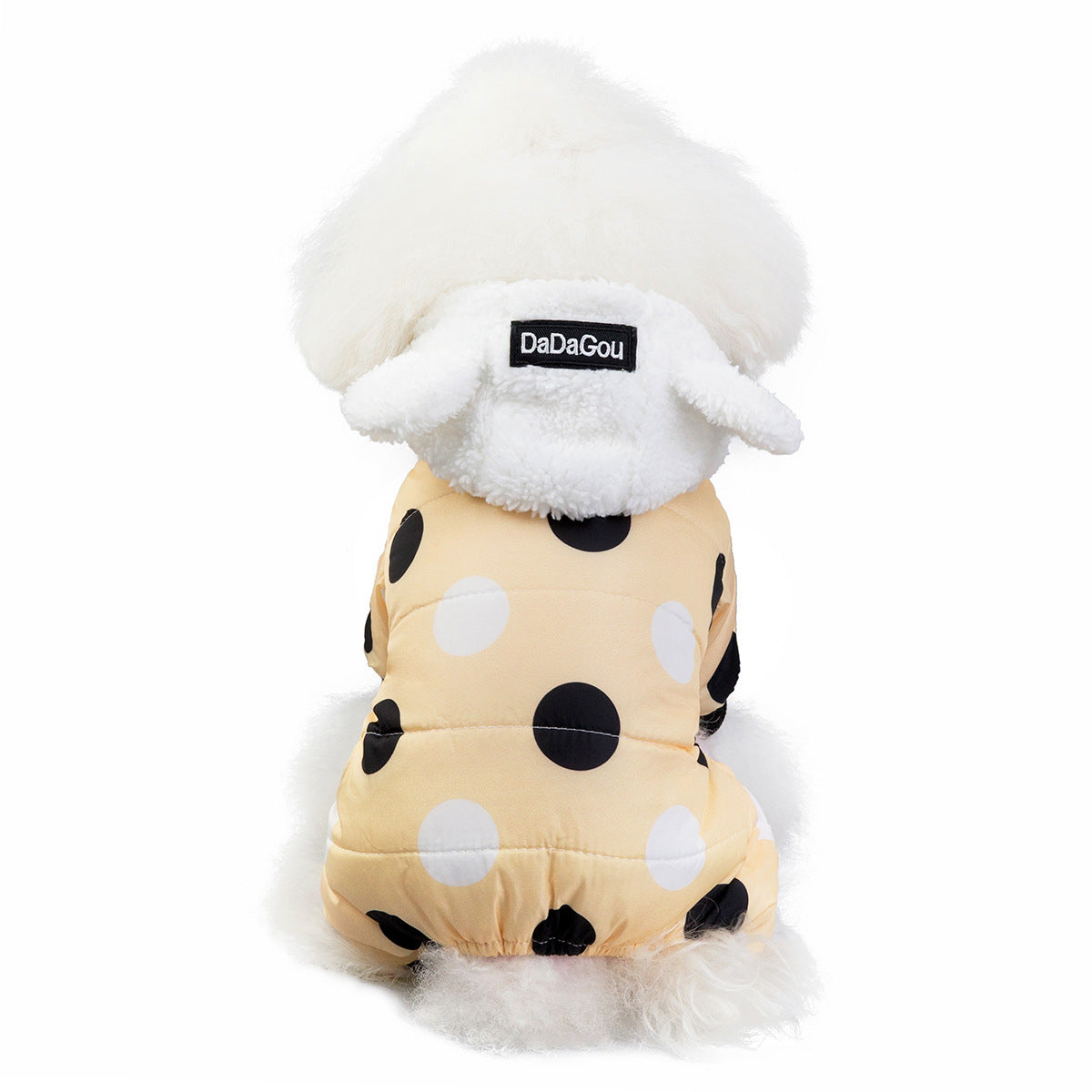 Winter Dog Clothes Hoodie Coat Big Polka