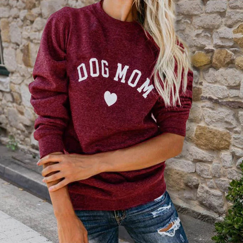 DOG MOM Print Sweatshirt