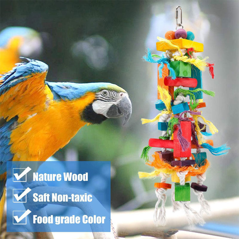 Wooden Color Nibbling Toy Medium And Large Parrot Bird