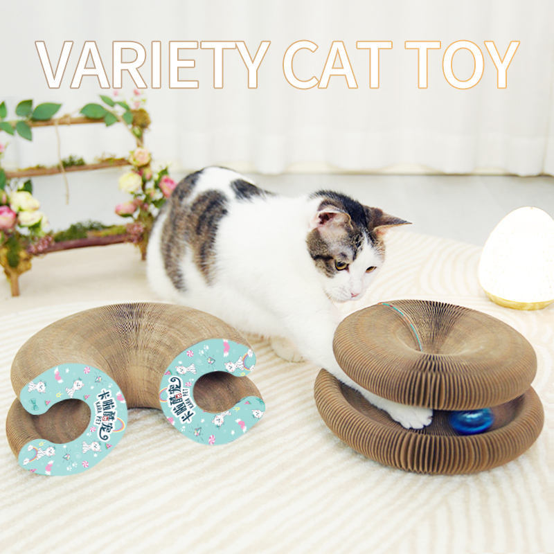 Manufacturer Wholesale Deformable Interactive Corrugated Foldable Cat Scratcher Cardboard