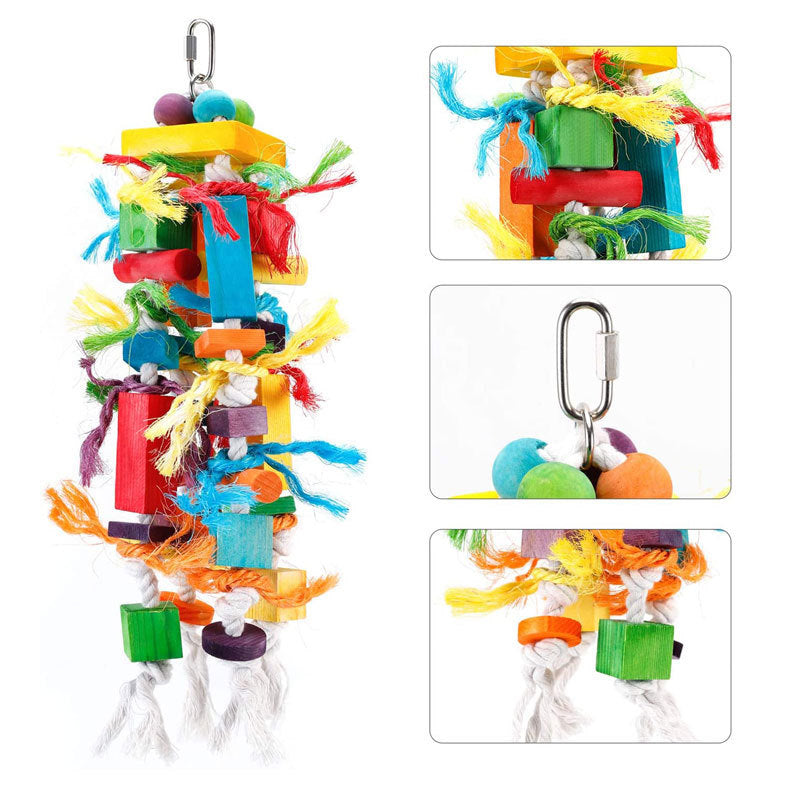 Wooden Color Nibbling Toy Medium And Large Parrot Bird