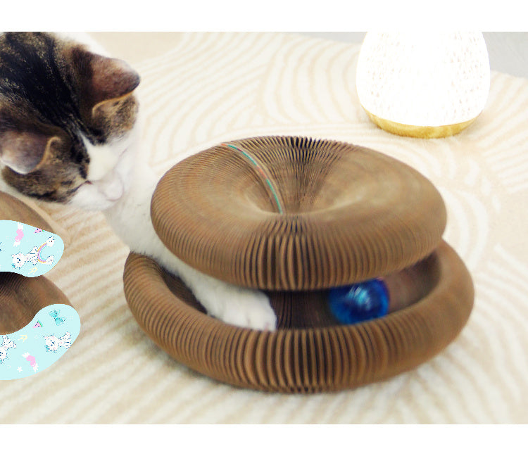 Manufacturer Wholesale Deformable Interactive Corrugated Foldable Cat Scratcher Cardboard